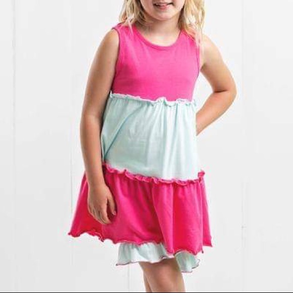 Ruffle Girl Pink & Mint Ruffle Tunic Short Set - Picture 2 of 3